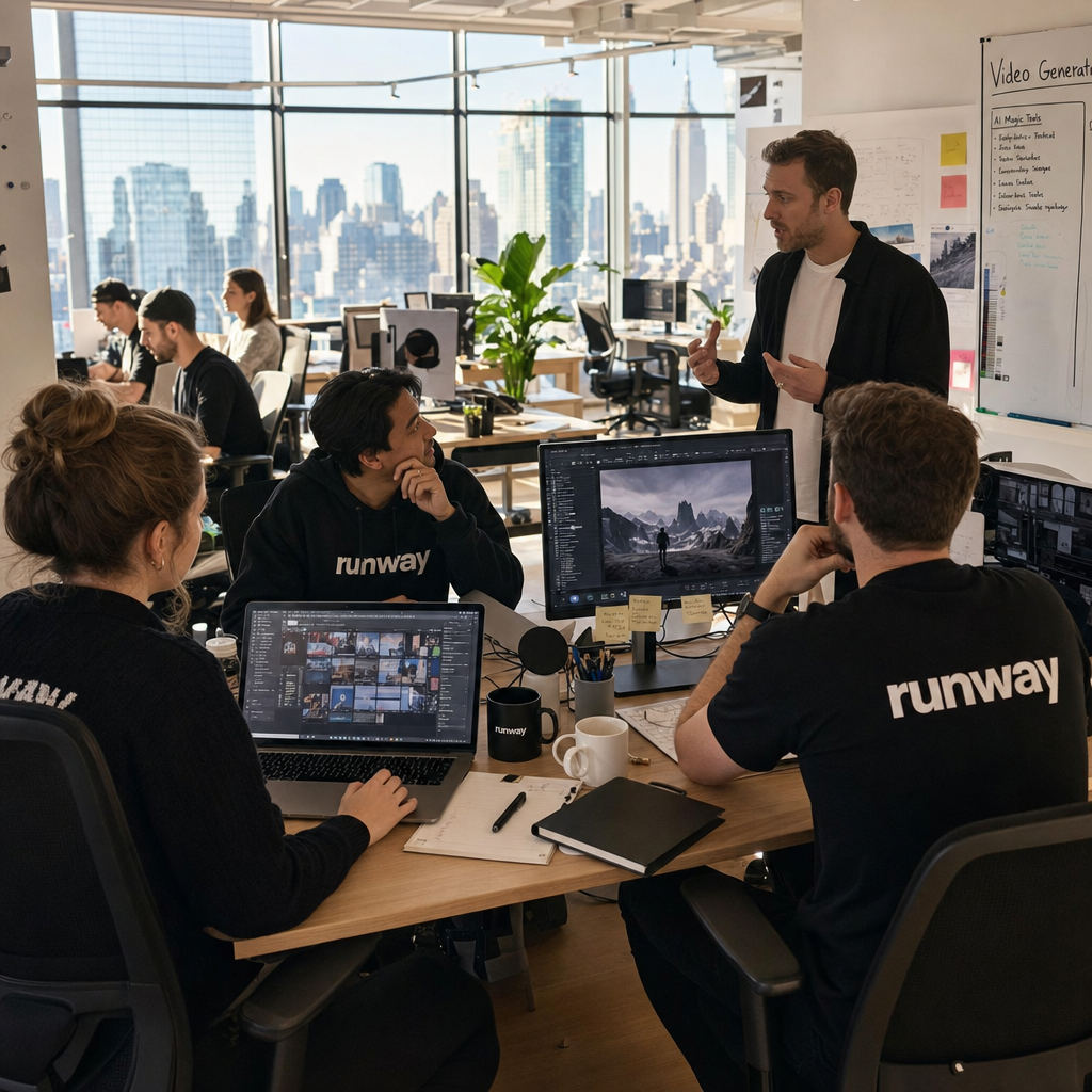 Runway团队在纽约办公室的工作场景
