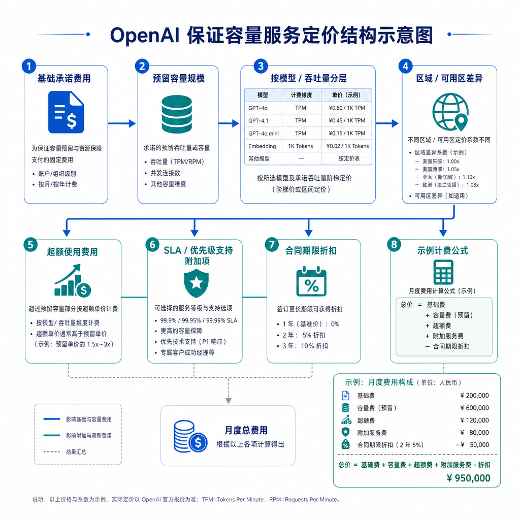 OpenAI 保证容量服务定价结构示意图