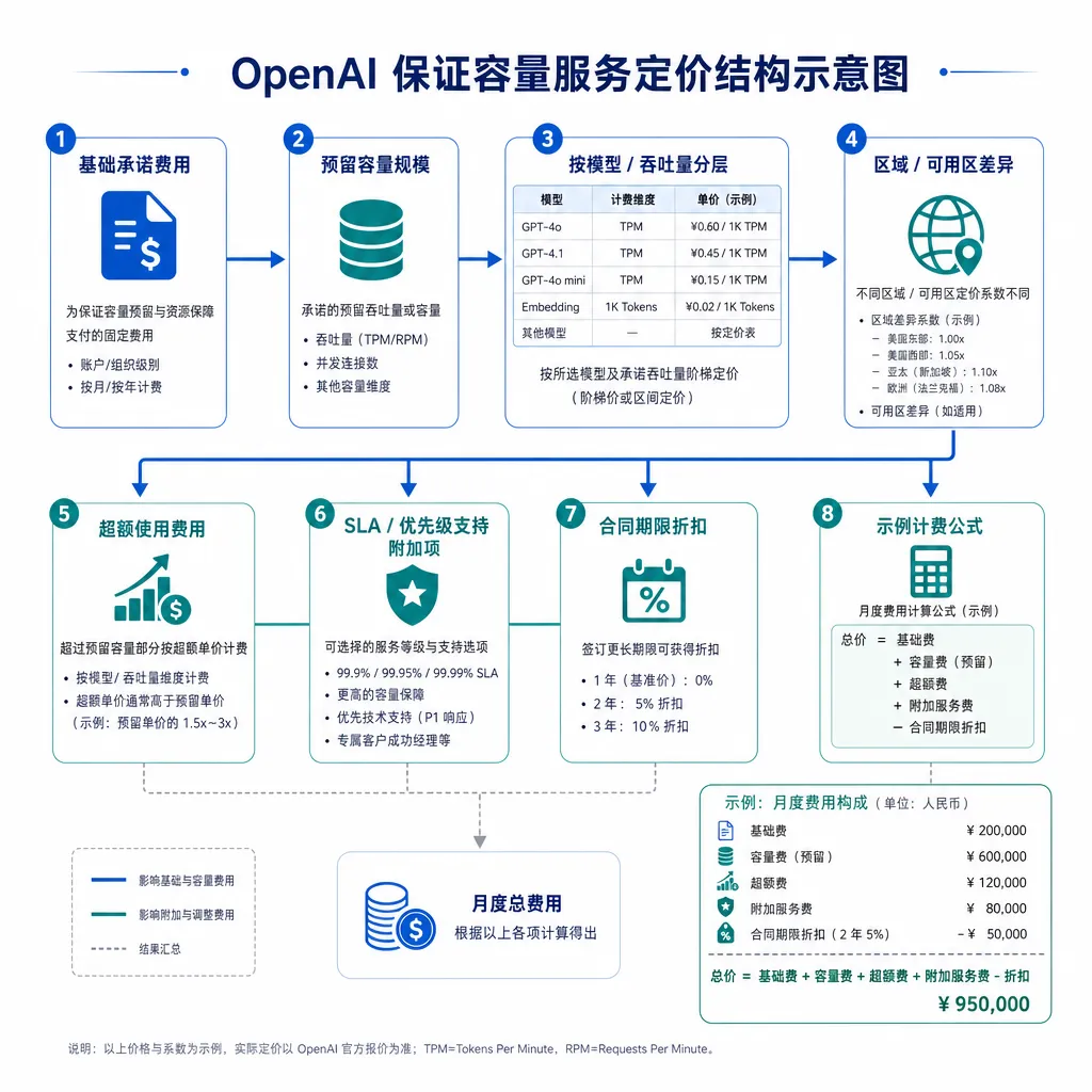 OpenAI 保证容量服务定价结构示意图