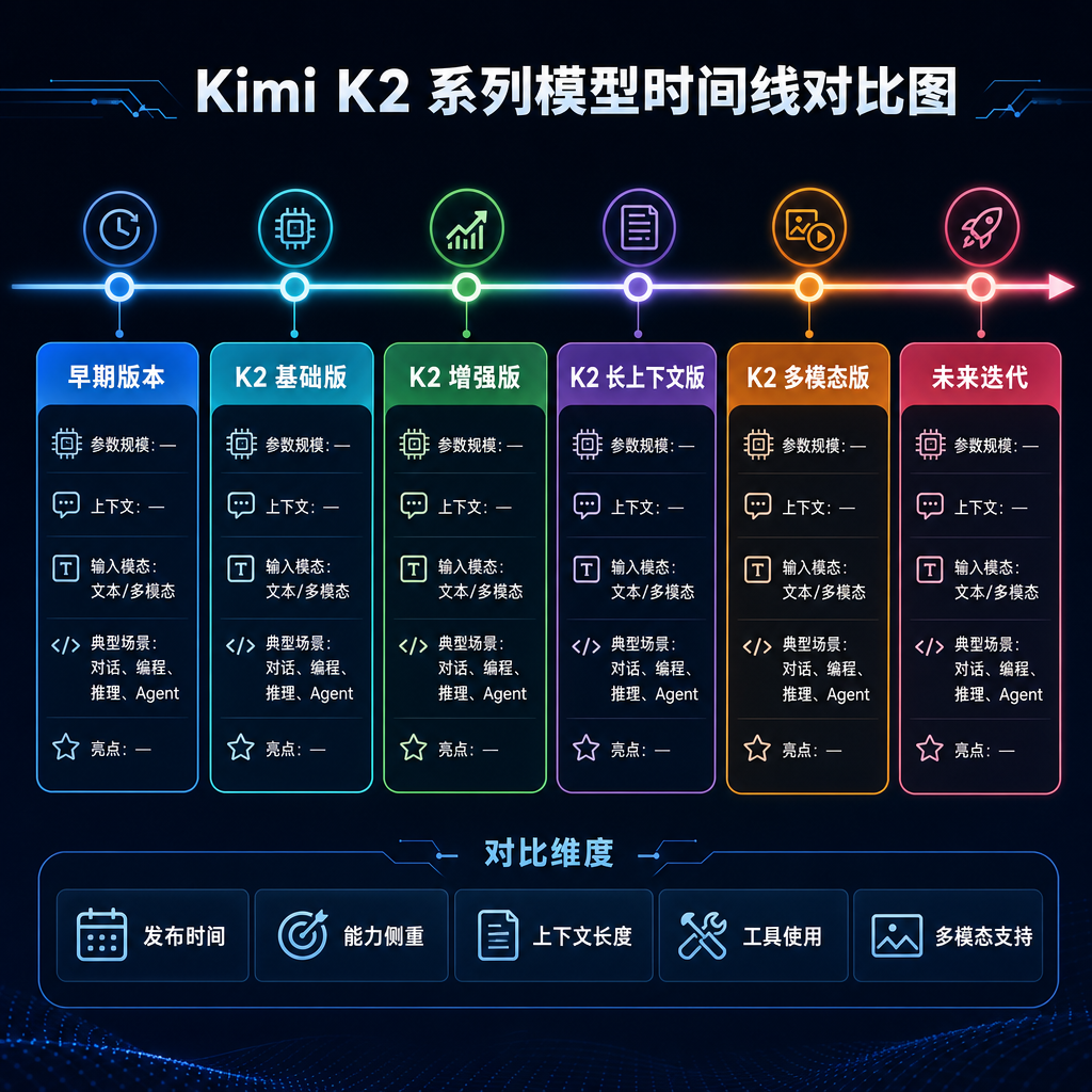 Kimi K2 系列模型时间线对比图