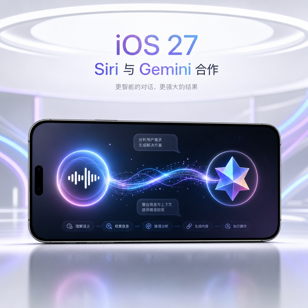 iOS 27 Siri 与 Gemini 合作示意图