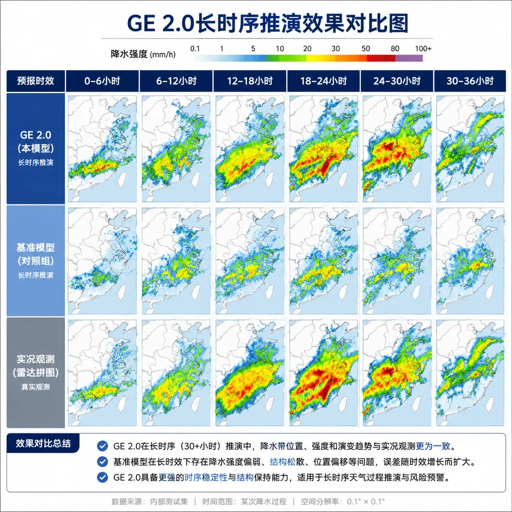 GE 2.0长时序推演效果对比图
