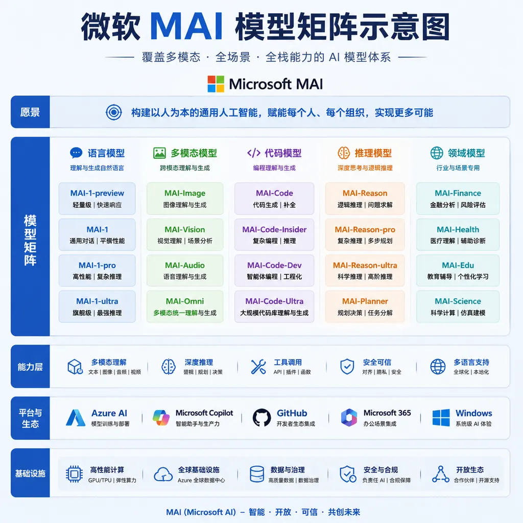 Microsoft MAI model matrix diagram