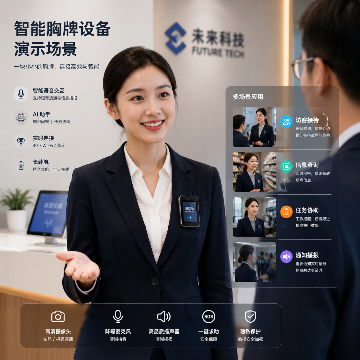 Badge Concept 智能胸牌设备的演示场景