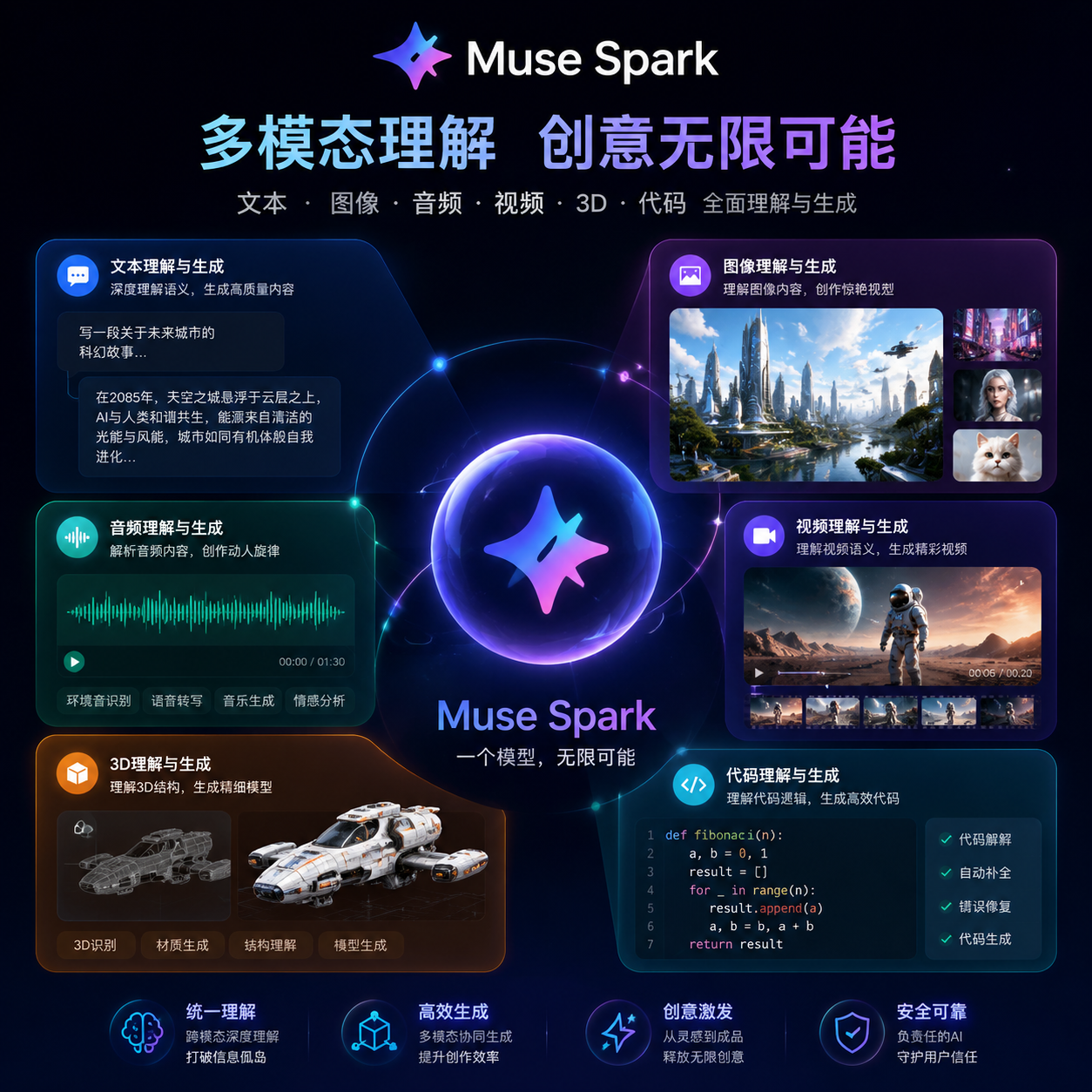 Muse Spark 官方宣传图展示多模态能力
