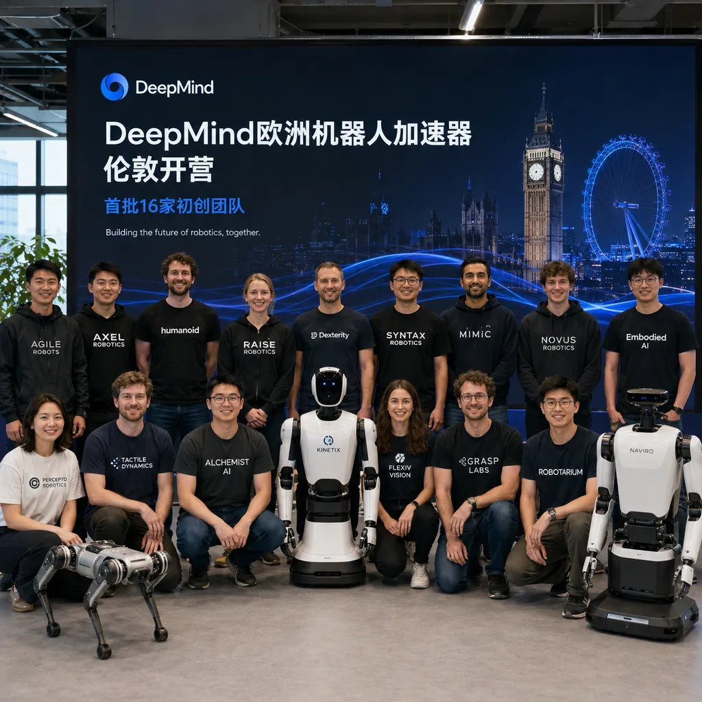 DeepMind欧洲机器人加速器伦敦开营,首批16家初创团队合影
