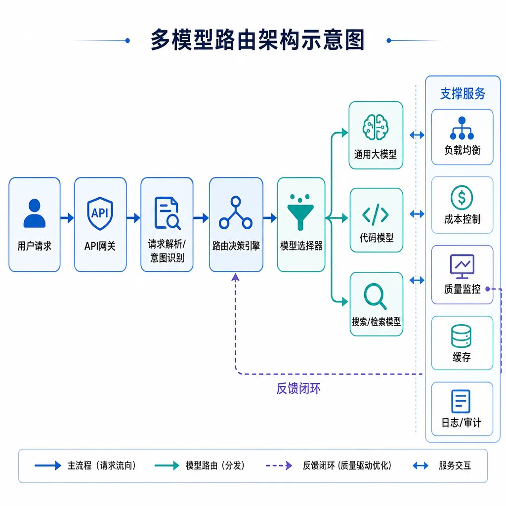 多模型路由架构示意图