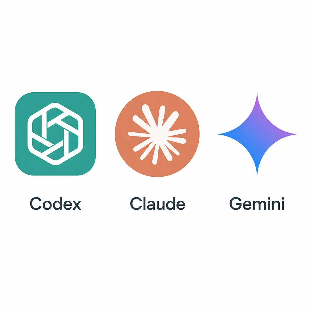 Xcode 27 Intelligence 设置面板中并列的 Codex、Claude、Gemini 三个选项