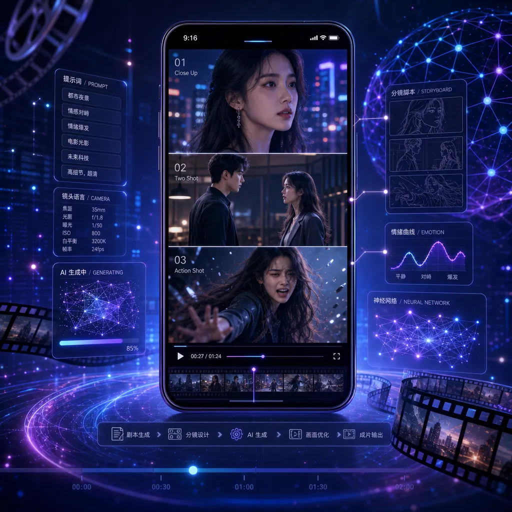 Seedance 2.0生成的AI短剧画面示意图