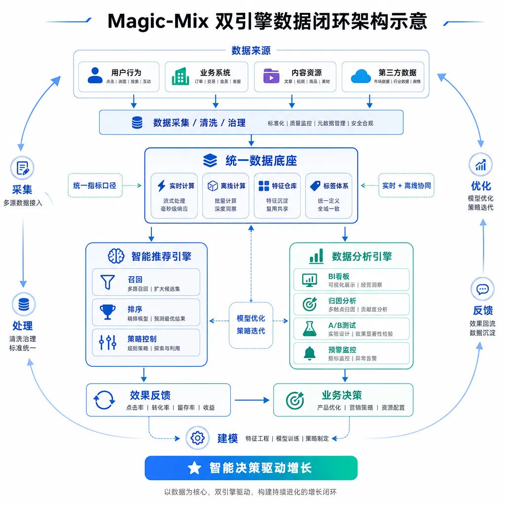 Magic-Mix 双引擎数据闭环架构示意