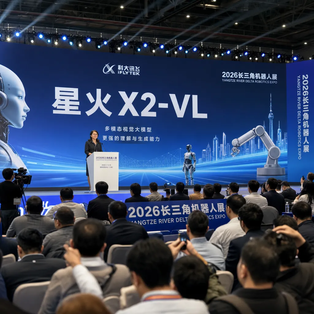 科大讯飞总裁吴晓如在2026长三角机器人展上发布星火X2-VL