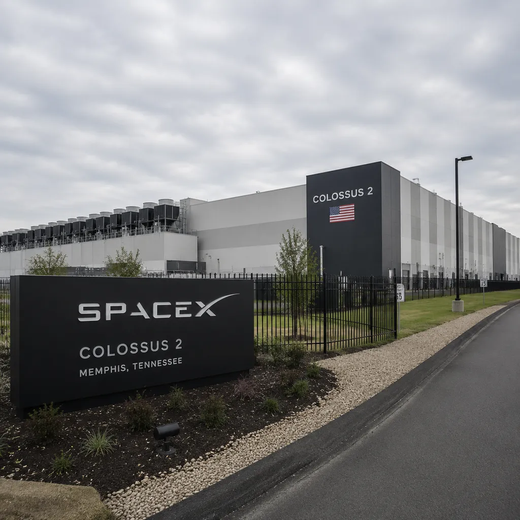 SpaceX位于田纳西州孟菲斯附近的Colossus 2数据中心外景