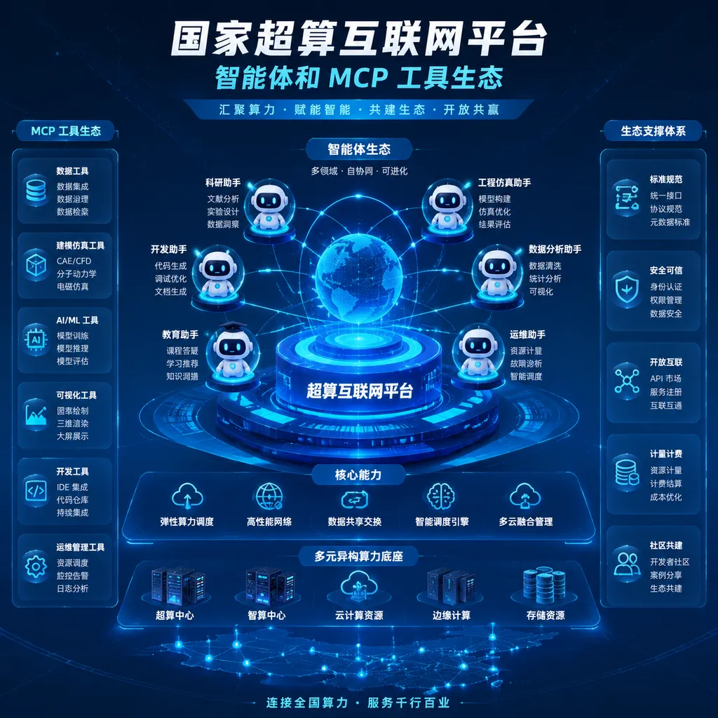 Intelligent Agent and MCP Tool Ecosystem of the National Supercomputing Internet Platform