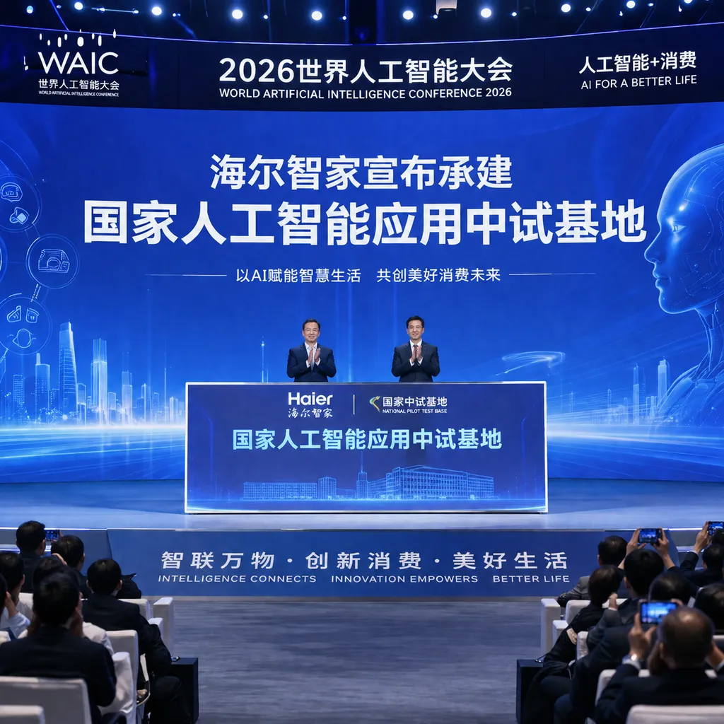 2026世界人工智能大会“人工智能+消费”论坛现场,海尔智家宣布承建国家人工智能应用中试基地