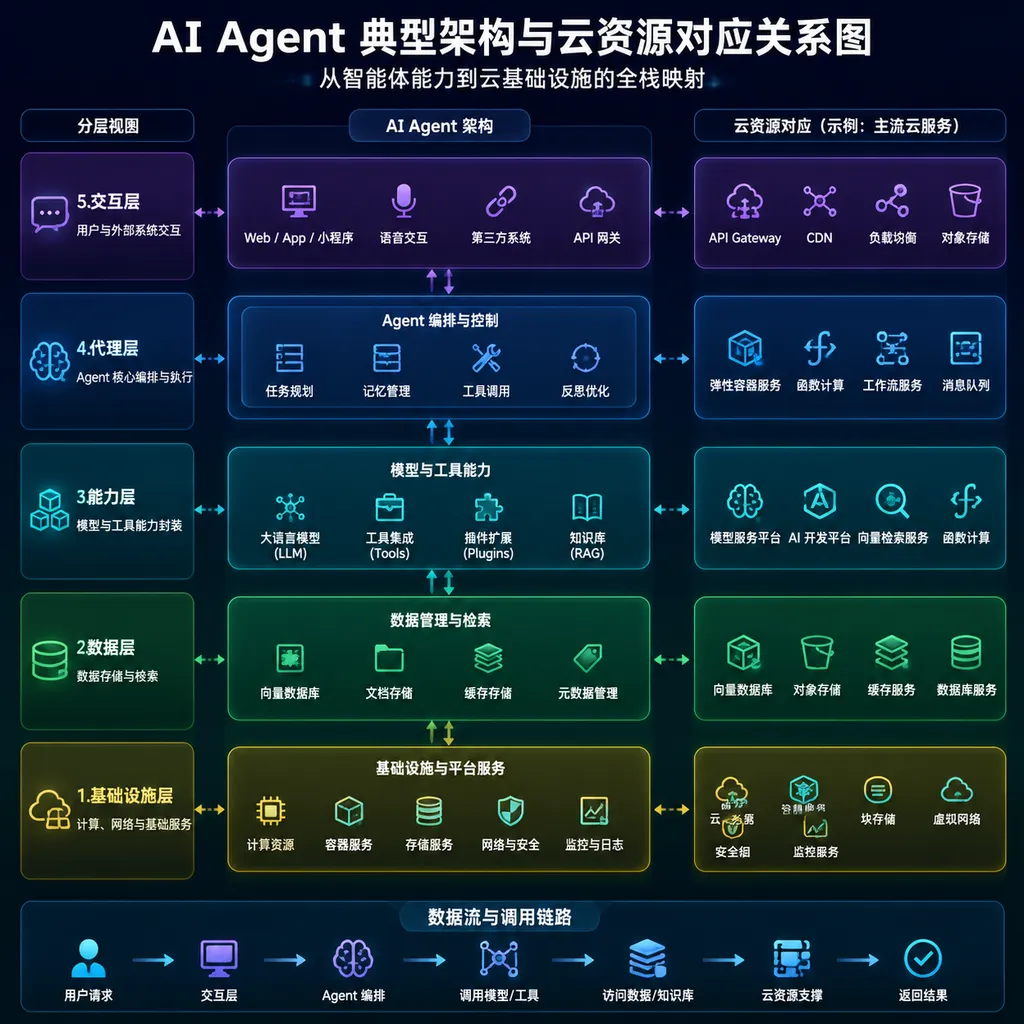 AI Agent Typical Architecture and Cloud Resource Mapping