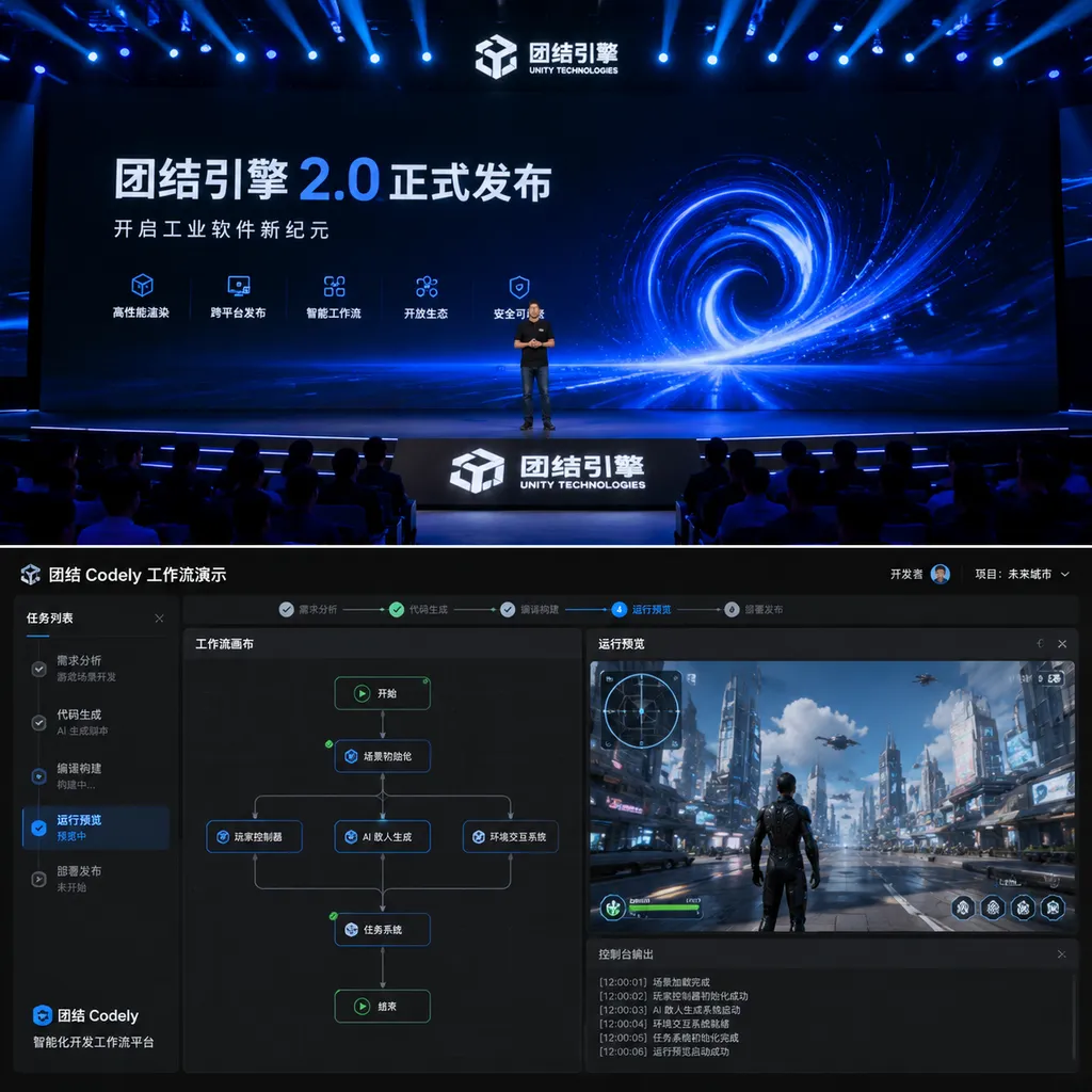 Tuanjie Engine 2.0 launch event and a demonstration of the Tuanjie Codely workflow