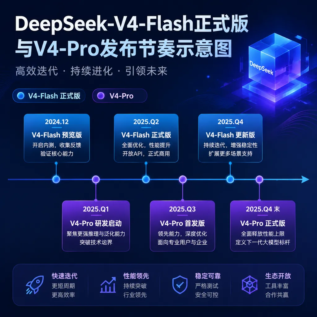 Illustration of the release timeline for the production versions of DeepSeek-V4-Flash and V4-Pro
