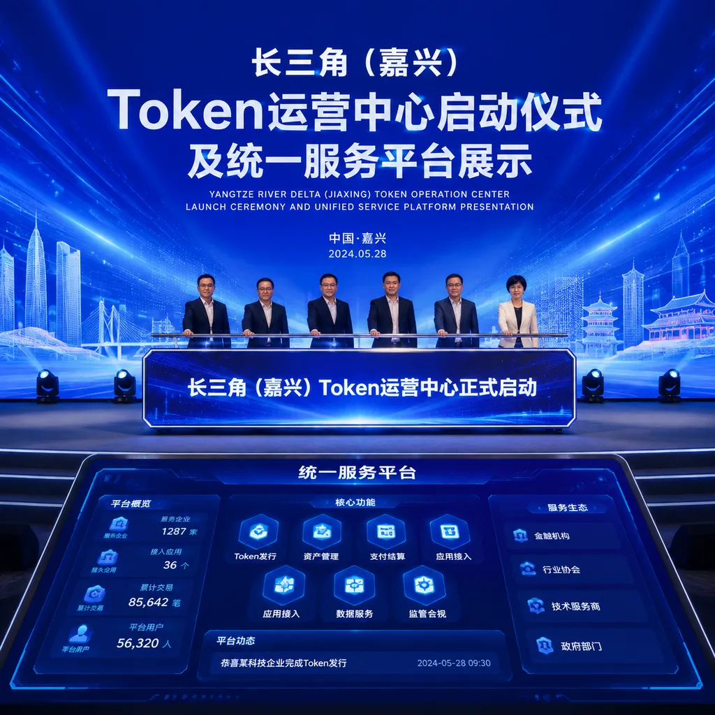 长三角(嘉兴)Token运营中心启动仪式及统一服务平台展示画面