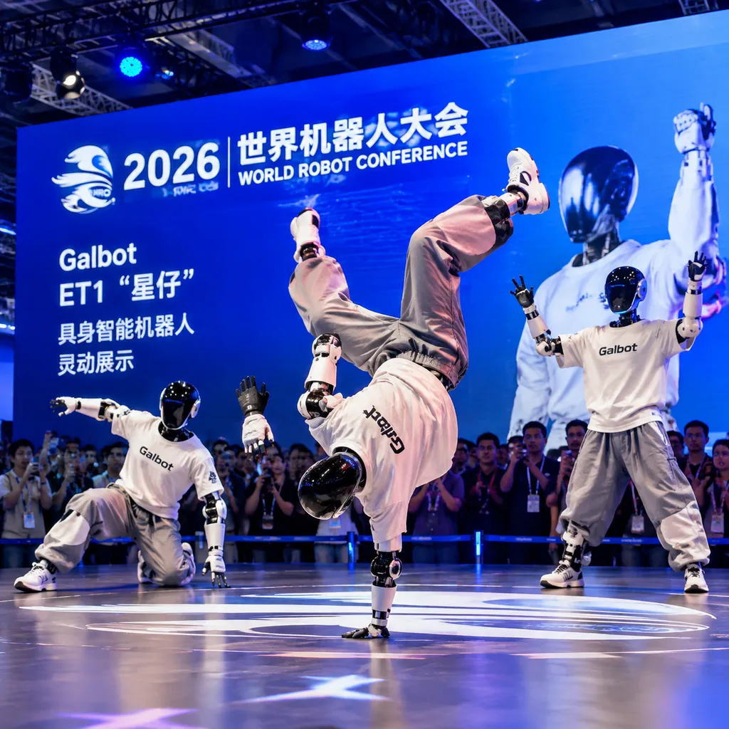 Galbot ET1 “Xingzai” demonstrates breakdancing, hand-supported movements, and handstands at the 2026 World Robot Conference